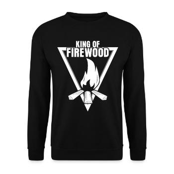 Firewood Joke Fireplace Fire Wood Oven - Unisex Sweatshirt - black - Front - Alina (178cm) & Michal (187cm)