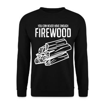 Fireplace Firewood Fire Wood Oven - Unisex Sweatshirt - black - Front - Alina (178cm) & Michal (187cm)