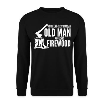 Bois de chauffage Bois de chauffage Cheminée Joke Four - Sweat-shirt Unisexe - noir - Devant - Alina (178cm) & Michal (187cm)