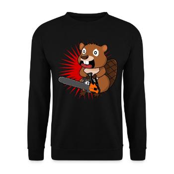 Kettensäge Motorsäge Kettensägen - Unisex Pullover - Schwarz - Vorne - Alina (178cm) & Michal (187cm)