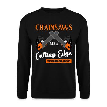 Chainsaw Joke Chain Saw - Unisex Sweatshirt - black - Front - Alina (178cm) & Michal (187cm)