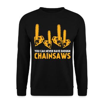 Chain Saw Joke Chainsaw - Unisex Sweatshirt - black - Front - Alina (178cm) & Michal (187cm)