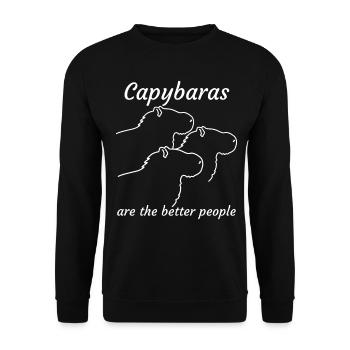 Capybaras Capybara - Unisex Pullover - Schwarz - Vorne - Alina (178cm) & Michal (187cm)