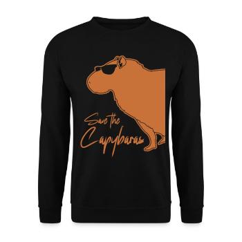 Capybara with sunglasses Capybaras - Unisex Pullover - Schwarz - Vorne - Alina (178cm) & Michal (187cm)