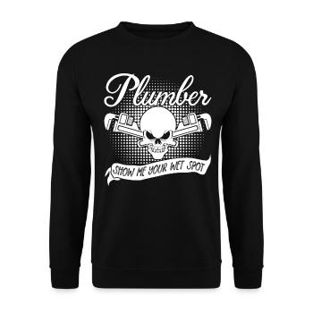 Plumbers Plant Mechanic Plumber - Unisex Pullover - Schwarz - Vorne - Alina (178cm) & Michal (187cm)