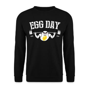 Egg Leg Day Bodybuilding with Eggs - Unisex Pullover - Schwarz - Vorne - Alina (178cm) & Michal (187cm)