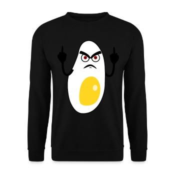 Eggs Grumpy Fried Egg - Unisex Sweatshirt - black - Front - Alina (178cm) & Michal (187cm)