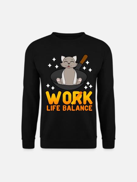 Wok Cat Cooking - Unisex Sweatshirt - black