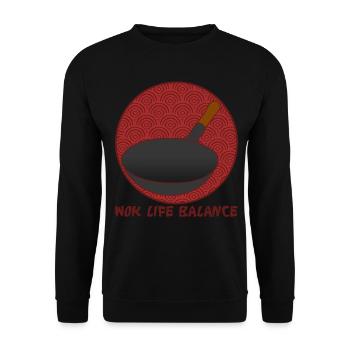 Poêle à blague au wok - Sweat-shirt Unisexe - noir - Devant - Alina (178cm) & Michal (187cm)