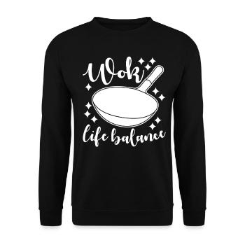 Poêle de cuisson wok - Sweat-shirt Unisexe - noir - Devant - Alina (178cm) & Michal (187cm)