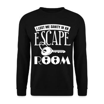 Escape Room Joke - Unisex Sweatshirt - black - Front - Alina (178cm) & Michal (187cm)
