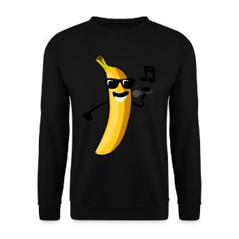 Bananas Singing Banana - Unisex Sweatshirt - black - Front - Alina (178cm) & Michal (187cm)