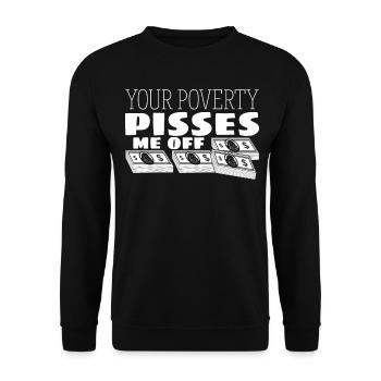 Capitalism Stocks Market Rich and Poor - Unisex Sweatshirt - black - Front - Alina (178cm) & Michal (187cm)