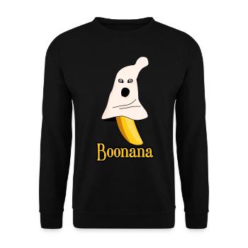 Banana Ghost Bananas - Unisex Sweatshirt - black - Front - Alina (178cm) & Michal (187cm)