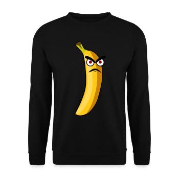 Banana Grumpy Bananas - Unisex Sweatshirt - black - Front - Alina (178cm) & Michal (187cm)
