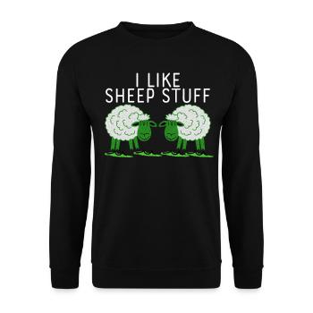 Sheep Joke Cheap Stuff - Unisex Pullover - Schwarz - Vorne - Alina (178cm) & Michal (187cm)