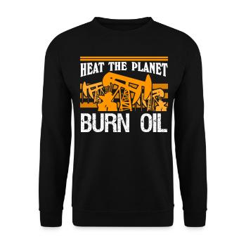Heat the planet Joke - Unisex Sweatshirt - black - Front - Alina (178cm) & Michal (187cm)