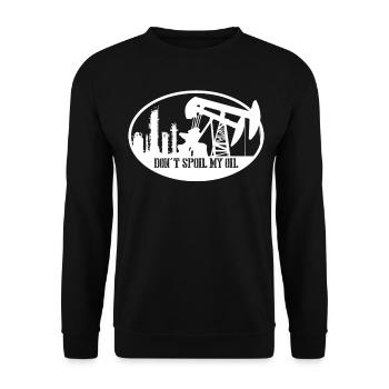 Oil Joke Mechanic Car Workshop - Unisex Sweatshirt - black - Front - Alina (178cm) & Michal (187cm)