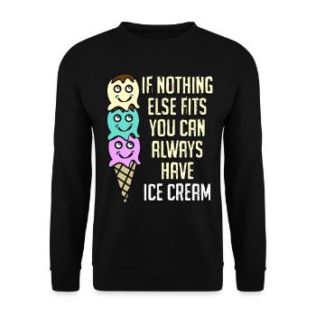 Eat more Ice Cream - Unisex Pullover - Schwarz - Vorne - Alina (178cm) & Michal (187cm)