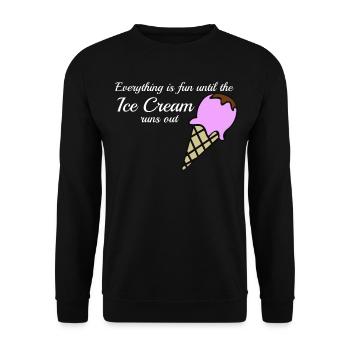 Ice Cream Joke Icecream - Unisex Pullover - Schwarz - Vorne - Alina (178cm) & Michal (187cm)