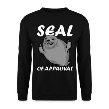 Seal of Approval Pinneped - Unisex Pullover - Schwarz - Vorne - Alina (178cm) & Michal (187cm)