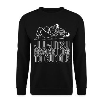 Jiu-Jitsu Joke BJJ Brasilian Ju-Jitsu - Unisex Pullover - Schwarz - Vorne - Alina (178cm) & Michal (187cm)