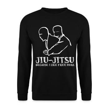 Ju-Jitsu Brasilian Jiu-Jitsu BJJ - Unisex Pullover - Schwarz - Vorne - Alina (178cm) & Michal (187cm)