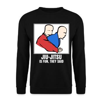 BJJ Brasilian Ju-Jitsu Jiu-Jitsu - Unisex Pullover - Schwarz - Vorne - Alina (178cm) & Michal (187cm)
