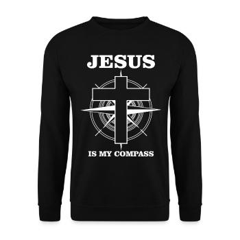 Jesus Christ Compass Christianity - Unisex Pullover - Schwarz - Vorne - Alina (178cm) & Michal (187cm)