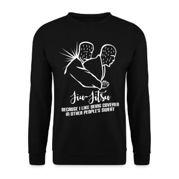 Ju-Jitsu Brasilian Jiu-Jitsu Joke BJJ - Unisex Pullover - Schwarz - Vorne - Alina (178cm) & Michal (187cm)