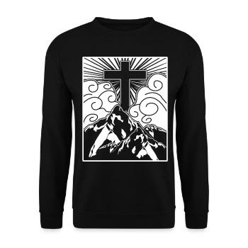 Cross Jesus Christ Christianity - Unisex Sweatshirt - black - Front - Alina (178cm) & Michal (187cm)
