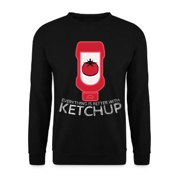 Tomato Ketchup Bottle - Unisex Pullover - Schwarz - Vorne - Alina (178cm) & Michal (187cm)