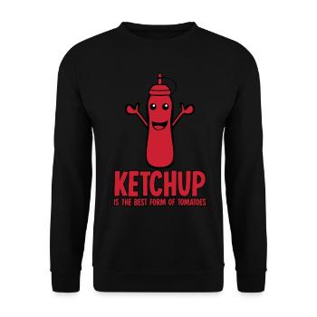 Tomatos Tomato Ketchup - Unisex Pullover - Schwarz - Vorne - Alina (178cm) & Michal (187cm)