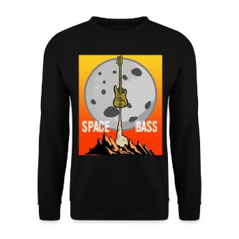 Guitare basse Space avec Moon - Sweat-shirt Unisexe - noir - Devant - Alina (178cm) & Michal (187cm)