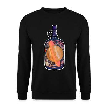 Planet Saturn in a Bottle - Unisex Pullover - Schwarz - Vorne - Alina (178cm) & Michal (187cm)