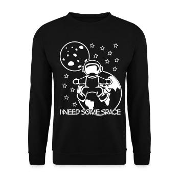 Astronaut with Stars and Planets - Unisex Pullover - Schwarz - Vorne - Alina (178cm) & Michal (187cm)