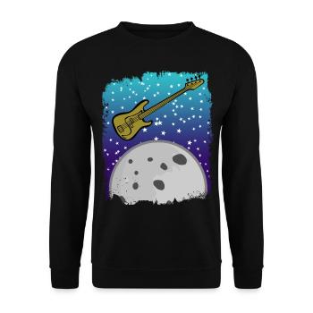 Guitare basse avec lune dans l’espace - Sweat-shirt Unisexe - noir - Devant - Alina (178cm) & Michal (187cm)
