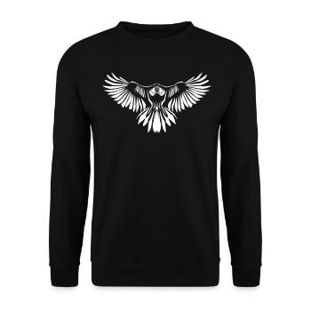 Raven Crow with Gas Mask Crows Raven - Unisex Sweatshirt - black - Front - Alina (178cm) & Michal (187cm)