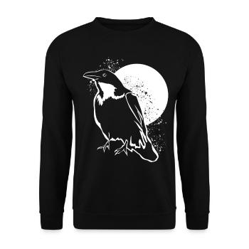 Crow Raven Moon Ravens Crows - Unisex Pullover - Schwarz - Vorne - Alina (178cm) & Michal (187cm)