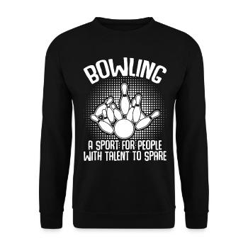 Bowling Ball Sport Bowling Pins - Unisex Pullover - Schwarz - Vorne - Alina (178cm) & Michal (187cm)