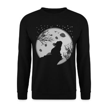 French Bulldog and Moon - Unisex Sweatshirt - black - Front - Alina (178cm) & Michal (187cm)