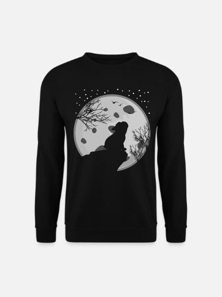 French Bulldog and Moon - Unisex Pullover - Schwarz