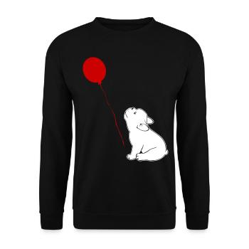 French Bulldog and Balloon - Unisex Sweatshirt - black - Front - Alina (178cm) & Michal (187cm)