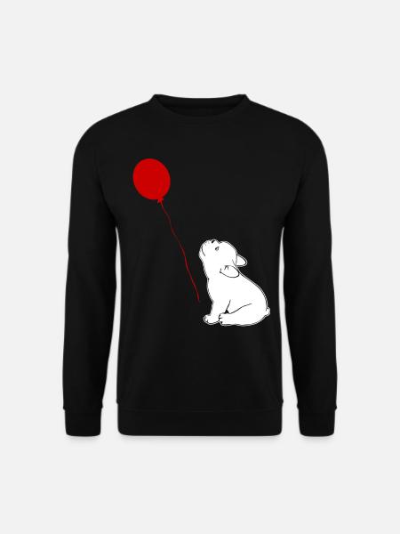 French Bulldog and Balloon - Unisex Pullover - Schwarz