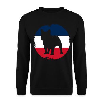 French Bulldog - Unisex Pullover - Schwarz - Vorne - Alina (178cm) & Michal (187cm)