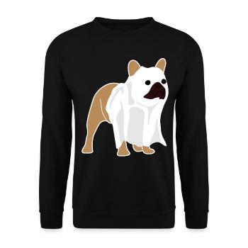 French Bulldog Ghost - Unisex Sweatshirt - black - Front - Alina (178cm) & Michal (187cm)