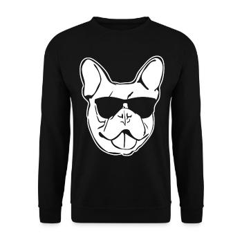 French Bulldog with Sunglasses - Unisex Sweatshirt - black - Front - Alina (178cm) & Michal (187cm)