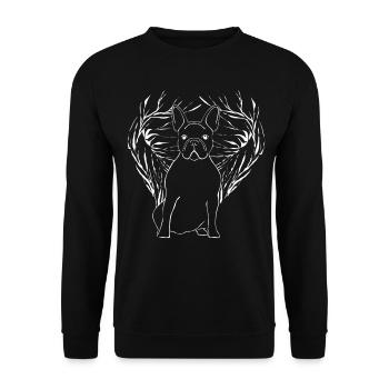 French Bulldog with Tree - Unisex Sweatshirt - black - Front - Alina (178cm) & Michal (187cm)