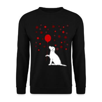 Labrador Retriever with red Balloon - Unisex Sweatshirt - black - Front - Alina (178cm) & Michal (187cm)