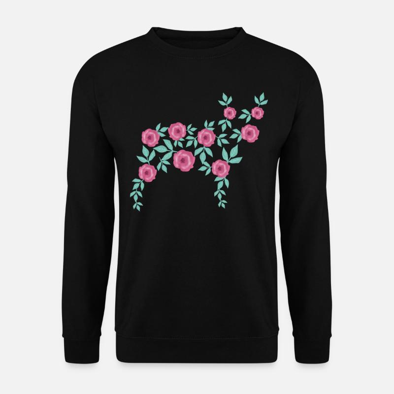 Bouledogue français en fleurs - Sweat-shirt Unisexe - noir